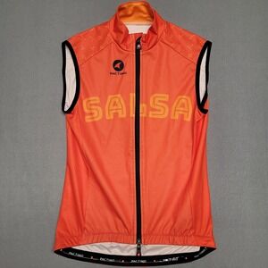Pactimo Salsa Orange Cycling Vest Women's Small Sleeveless Bike Jacket